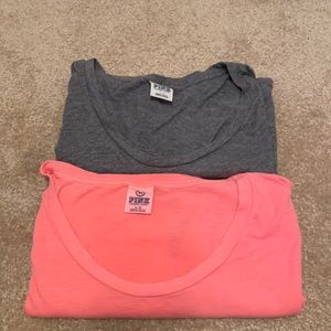 Set of 2 Victoria’s Secret Pink U-Neck T-Shirts